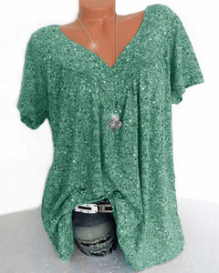 V-neck loose short-sleeved t-shirt