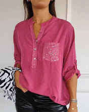 Load image into Gallery viewer, Sequin patchwork loose casual top
