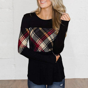 Paneled Color Contrast Long Sleeve T-Shirt