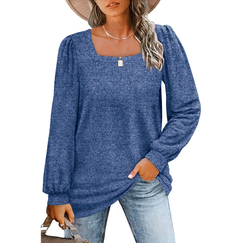 Puff Sleeve Square Neck T-Shirt – Cozymoo