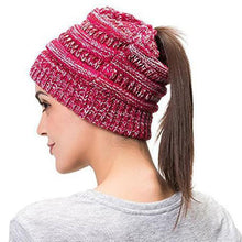 Load image into Gallery viewer, Soft Knit Ponytail Beanie
