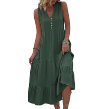 Load image into Gallery viewer, Button Detail Layered Hem Smock Dress

