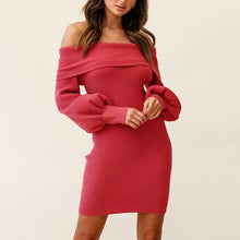 Load image into Gallery viewer, Balloon Sleeve Ribbed Dress
