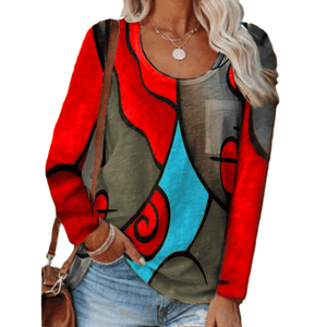 Casual Color Block Long Sleeve T-Shirt