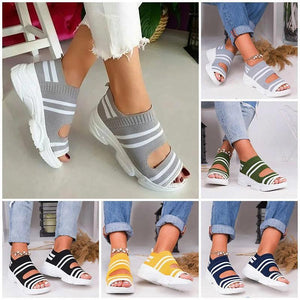 Casual Woven Wedge Comfy Open Toe Sandals