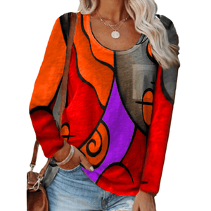 Casual Color Block Long Sleeve T-Shirt