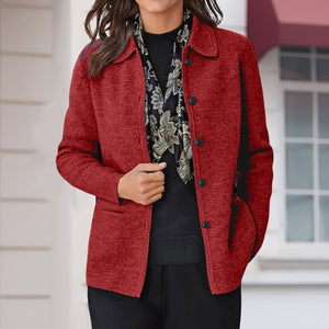 Long Sleeve Lapel Button Shirt Pocket Long Sleeve Jacket