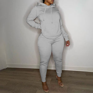 Casual Drawstring Pantsuits Two-piece Set