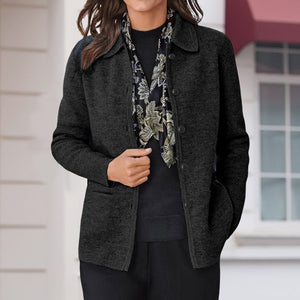 Long Sleeve Lapel Button Shirt Pocket Long Sleeve Jacket