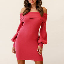 Load image into Gallery viewer, Balloon Sleeve Ribbed Dress
