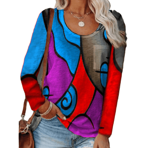 Casual Color Block Long Sleeve T-Shirt