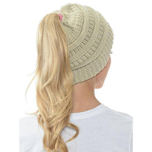 Load image into Gallery viewer, Soft Knit Ponytail Beanie
