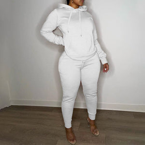 Casual Drawstring Pantsuits Two-piece Set