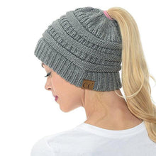 Load image into Gallery viewer, Soft Knit Ponytail Beanie
