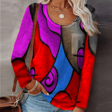 Load image into Gallery viewer, Casual Color Block Long Sleeve T-Shirt
