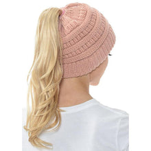 Load image into Gallery viewer, Soft Knit Ponytail Beanie
