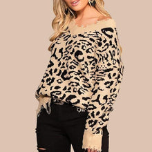 Load image into Gallery viewer, Leopard V-Neck Jumper of Distress
