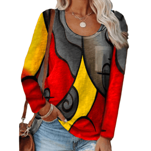 Casual Color Block Long Sleeve T-Shirt