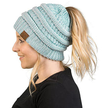 Load image into Gallery viewer, Soft Knit Ponytail Beanie
