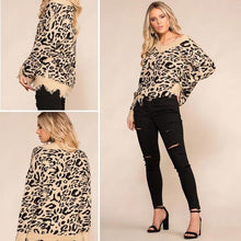 Load image into Gallery viewer, Leopard V-Neck Jumper of Distress
