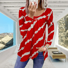 Load image into Gallery viewer, Striped Print Loose Long Sleeve T-Shirt
