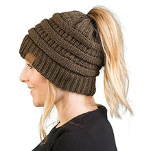 Load image into Gallery viewer, Soft Knit Ponytail Beanie
