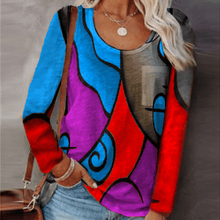 Load image into Gallery viewer, Casual Color Block Long Sleeve T-Shirt
