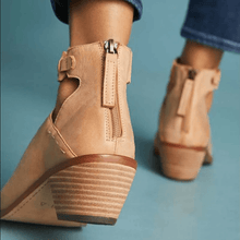 Load image into Gallery viewer, Women Fashion Daily Chunky Heel Zip Shoes
