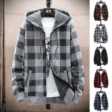 Load image into Gallery viewer, Check Printed Hooded Jacket
