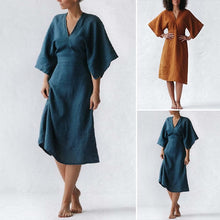 Load image into Gallery viewer, Elegant Linen Slim Dress
