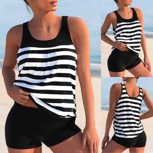 Striped Print Swimsuit