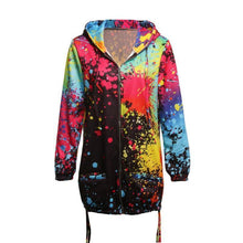 Load image into Gallery viewer, Womens Tie dyeing Print Feminino Casual Pockets Overcoat
