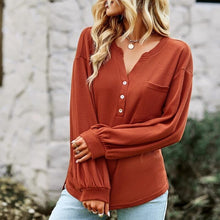 Load image into Gallery viewer, Plain Textured Basic Tops Pullover Blouses
