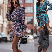 Load image into Gallery viewer, Printed Waist Long Sleeve Dress
