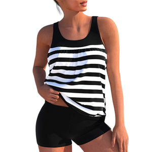 Striped Print Swimsuit